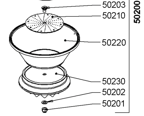 50200 Santos Komplettsieb Complete Basket Assembly